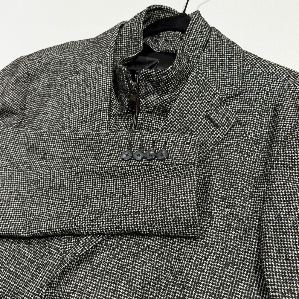 NWT Lansky Mens 46L Black Houndstooth Sportcoat Vest Fits 43L Dark Academia